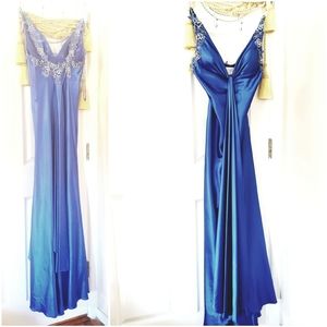 Scala royal blue jeweled applique straps